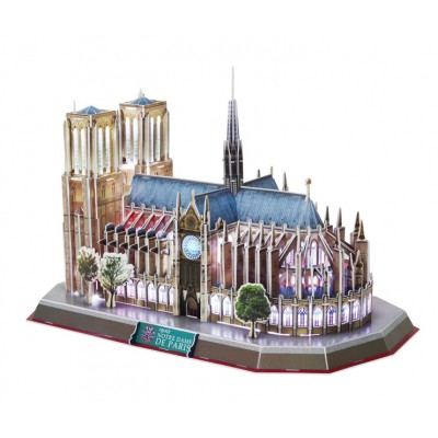 Puzzle 3D avec LED - Notre Dame de Paris - Difficulté : 6/8 149 Pièces  Cubic Fun