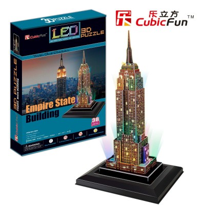 Puzzle 3D avec LED - Empire State Building 38 Pièces  Cubic Fun